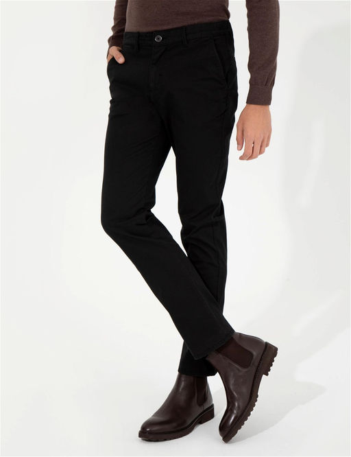 Siyah Regular Fit Kanvas Pantolon - Pierre cardin фото 2