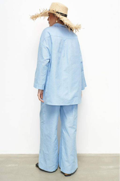 Костюм лён рубашка/брюки Blue - Erist store фото 3