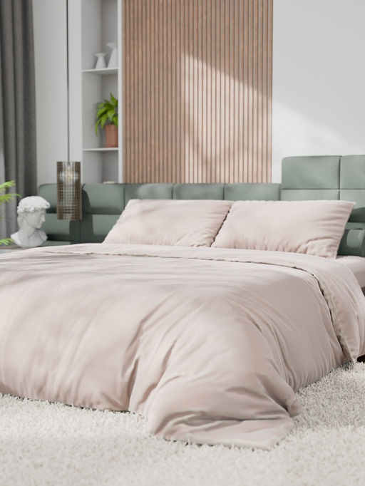 Постельное бельё евро «Этель», тенсель, бежевое