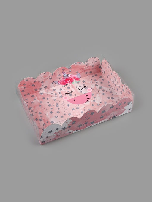 Цена за 5 шт. Коробка для печенья, кондитерская упаковка с пластиковой крышкой, «Чудесных мгновений», 20×30×8 см