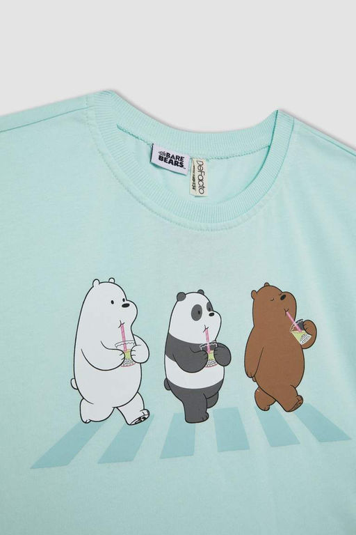 Футболка We Bare Bears с круглым вырезом и короткими рукавами для девочек - Defacto фото 8