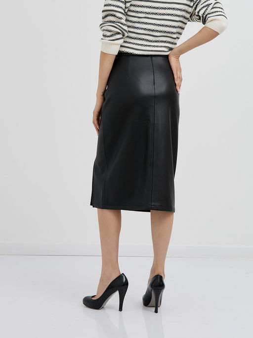 черная юбка-карандаш длины миди с разрезом - Glenfield фото 12