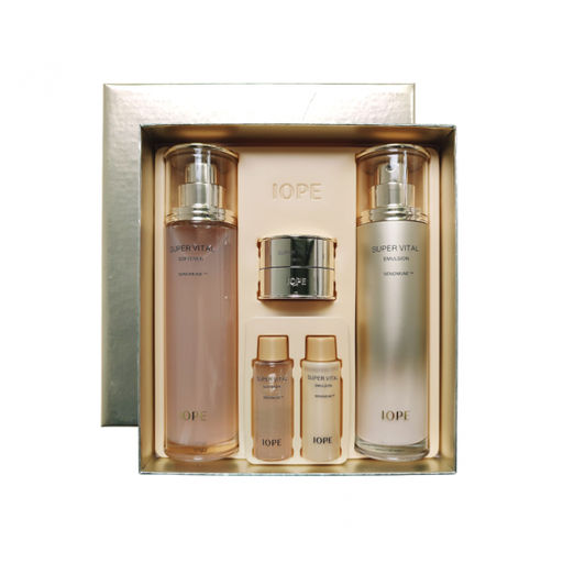 Набор антивозрастной увлажняющий энергетический IOPE Super Vital 2Set 5pcs, Softener 150+18ml, Emulsion 150+18ml, Cream 10ml