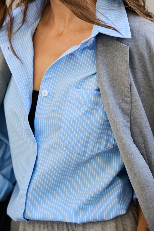 Рубашка оверсайз в полоску хлопковая