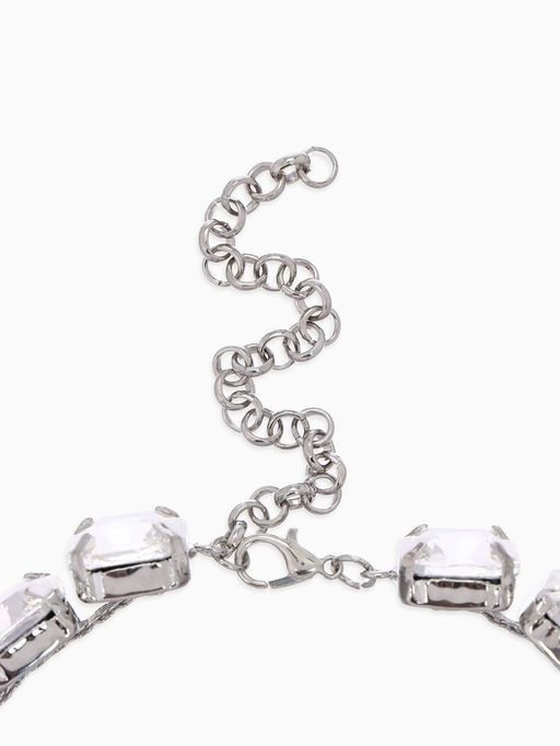 Чокер-колье Сияние соло, цвет белый в серебре, 36 см