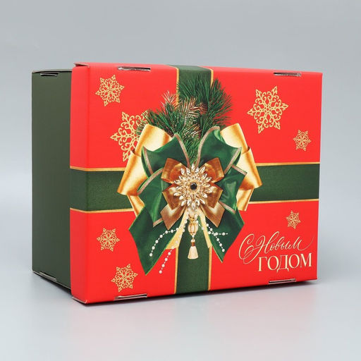 Коробка подарочная новогодняя складная «Роскошный новый год», 31.2×25.6×16.1 см