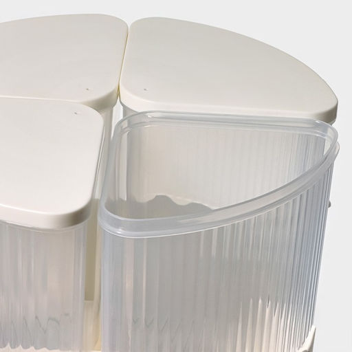 Диспенсер для напитков вращающийся Доляна, 4 отделения 1.6 л, 4 стакана 350 мл, белый