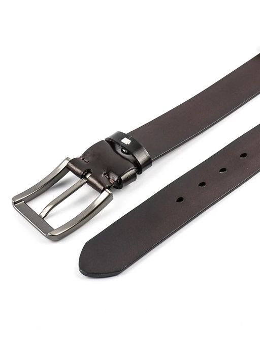 Мужской кожаный ремень Dierhoff ДРК 3056/1-40 Коричневый - Sergio valentini фото 4