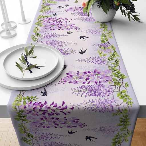 Дорожка столовая, сервировочная 50х150см "Акация", хлопок "Премиум" 236г/м2, упаковка классическая 28х41см, "Домашняя мода" (Россия)