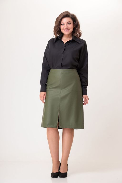 Блуза Swallow 803.2 черный+серебряный узор фото 52