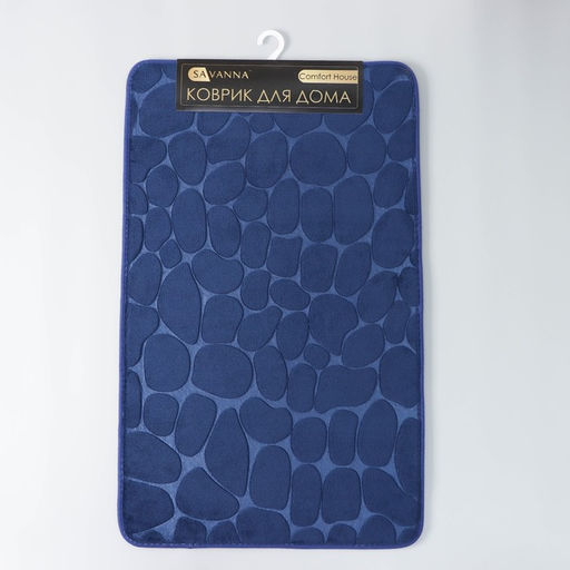 Коврик для ванной и туалета SAVANNA Memory foam, 50?80 см, синий  фото 8