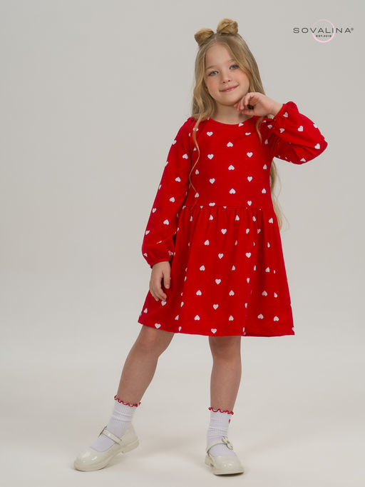 Платье Моана белые сердца на красном - Sovalina фото 9