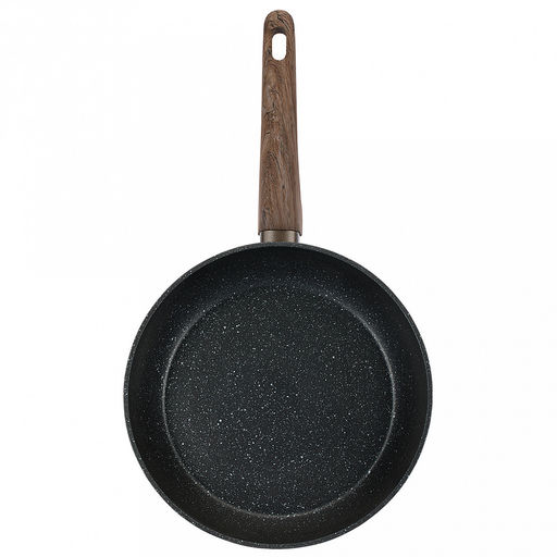 Сковорода с двухслойным антипригарным покрытием Terra д26см, h5см, s2,6мм, дно s3,1мм, индукционное дно д19см, кованный алюминий, бакелитовая ручка с покрытием soft-touch, имитирующим текстуру дерева, Regent (Китай) Подходит для всех видов плит - Домашняя мода фото 2