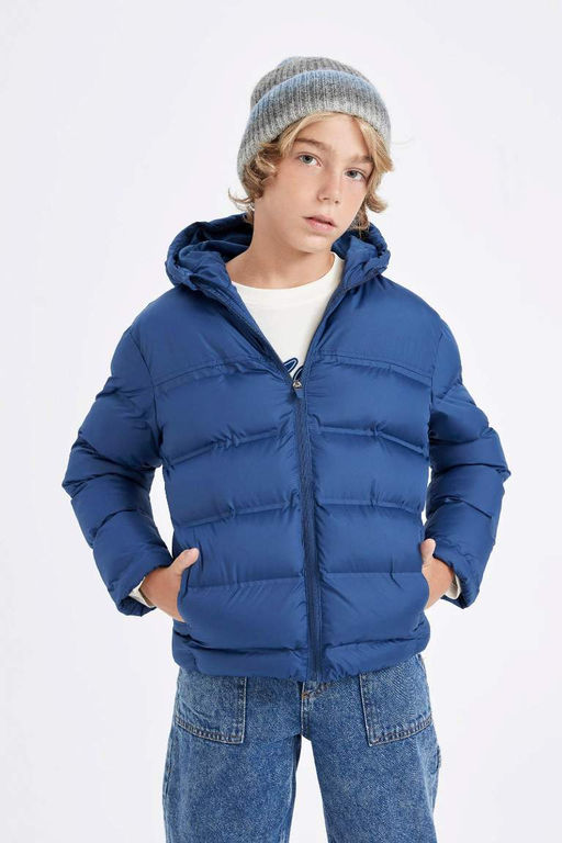 Водоотталкивающее пальто с капюшоном для мальчика - Defacto фото 7