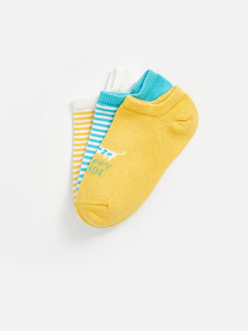 Bask?l? Erkek Bebek Patik ?orap 3l? - Waikiki фото 2