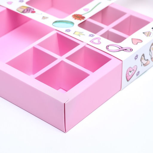 Коробка под 8 конфет + шоколад, с окном ,  8 марта 17,7 х 17,8 х 3,8 см - UPAK LAND фото 4