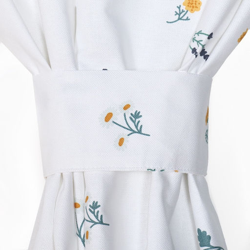 Шторы для кухни с подхватами Этель «Полевые цветочки», 150×180 см - 2 шт., рогожка 176 г/м²