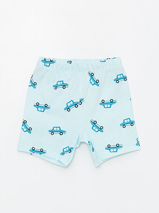 Beli Lastikli Bask?l? Erkek Bebek ?ort Pijama Alt
