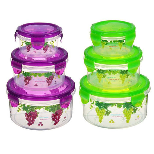 Набор контейнеров пластиковых «Виноград», 3 шт.: d=8.5; 11; 14 см, цвет МИКС