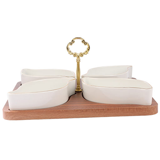 90032-319 Менажница на подставке 4 блюда 6пр керамика LR (х6)