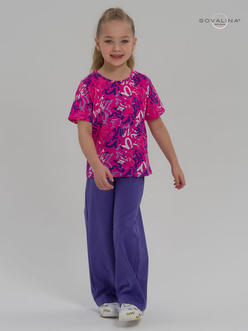 Костюм Лето надписи фуксия-верипери - Sovalina фото 15