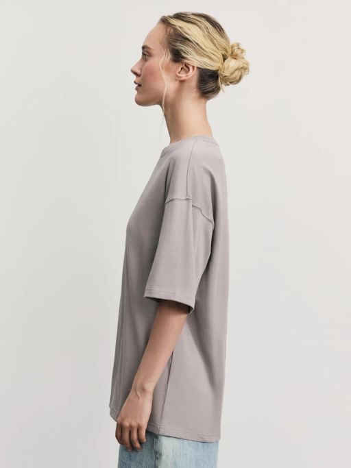 Базовая футболка оверсайз из хлопка / Zarina  фото 4