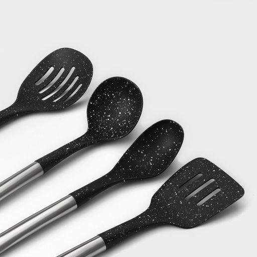 Набор кухонных принадлежностей Доляна «Космос», 4 предмета, чёрный