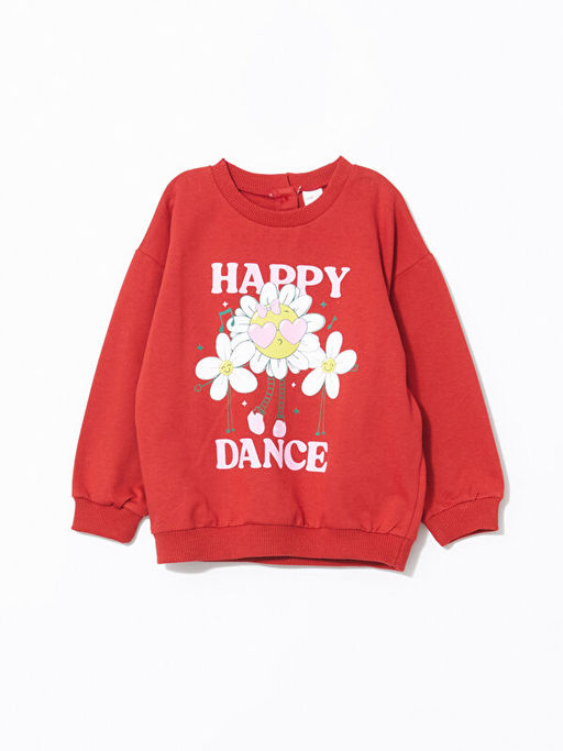 Bisiklet Yaka Uzun Kollu Bask?l? K?z Bebek Sweatshirt ve Tayt 2li - Waikiki фото 2