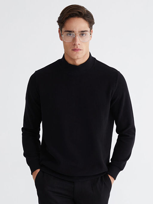 Dik Yaka Erkek Sweatshirt
