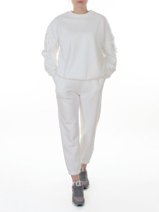 3416/3417 WHITE Костюм спортивный утепленный женский (95% хлопок, 5% эластан)