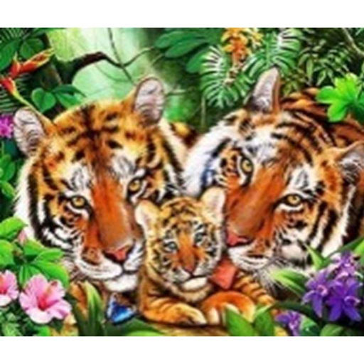 Алмазная мозаика на подрамнике 40x50 Тигр / GA71159 /уп 30/полное заполнение