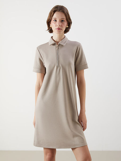 Polo Yaka Midi Elbise