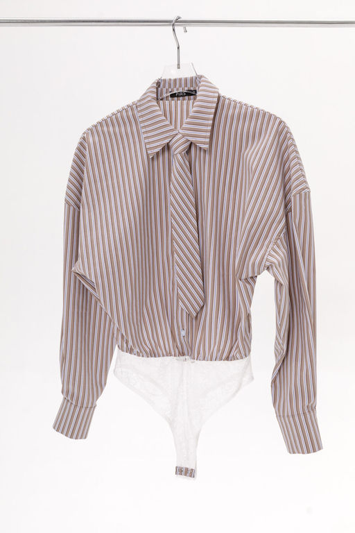 Боди Pirs 6226 коричневая полоска