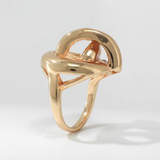 Кольцо металл Тренд тройной круг, цвет золото, размер 17 - Qf фото 3