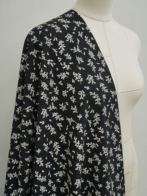 Теплый хлопок Луана цв.черный/кремовый, ш.1.5м, хлопок-100%, 160гр/м.кв - Купава фото 2