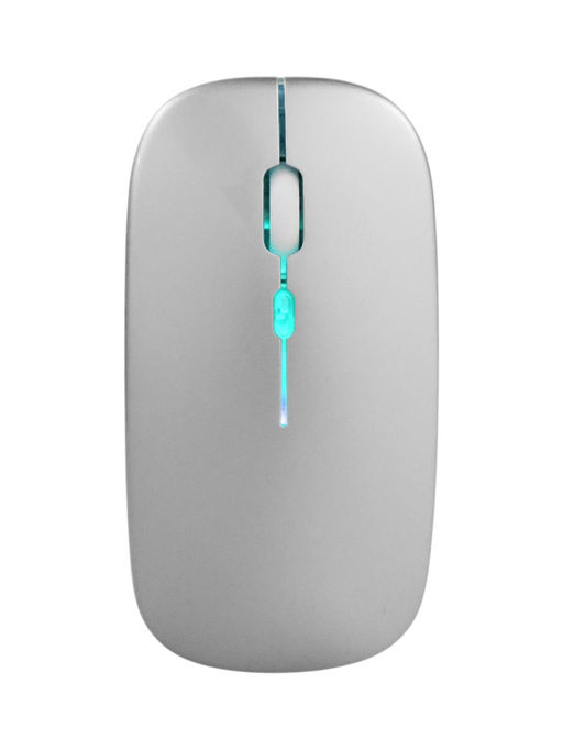 Мышь MB-2.4 беспроводная, оптическая, подсветка, 800-1600 dpi, USB, Bluetooth, серебристая
