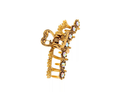 Цена за 6 шт. Крабик для волос «Каспиан», цветочки, 5 см, золото