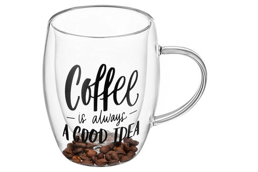 Кружка 350 мл 13,3*9*11,5 см Crystal glass с двойными стенками, с декором из кофейных зерен - Elan gallery фото 4