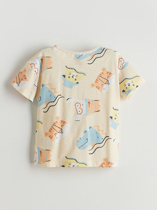 Bisiklet Yaka Bask?l? Erkek Bebek Ti??rt