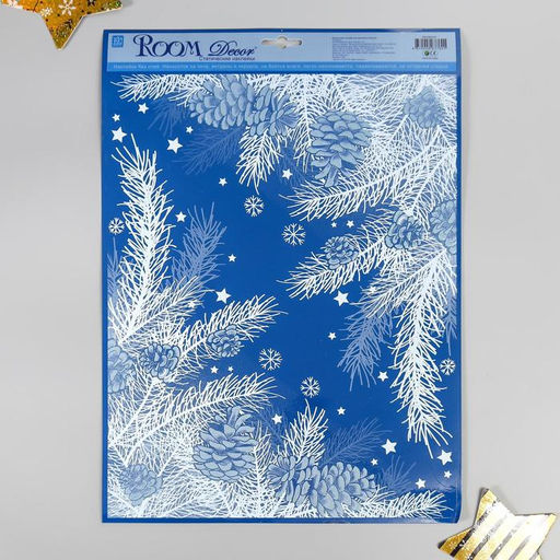 Статическая наклейка для окон и зеркал Room Decor Хвоя, 26.5?40 см