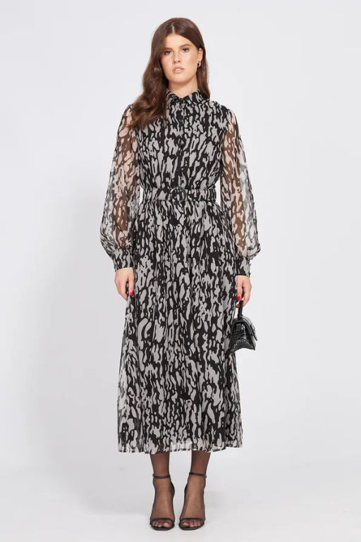 Платье 2461 бежевый/ черный - Eola фото 5