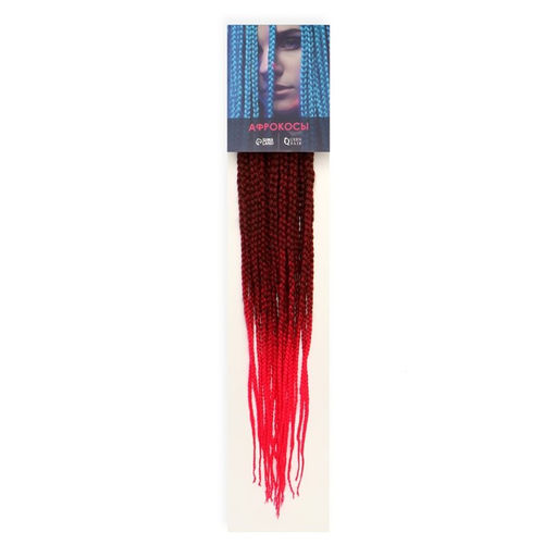 SIM-BRAIDS Афрокосы, 60 см, 18 прядей (CE), цвет красный/розовый(#FR-3) - Queen fair фото 3