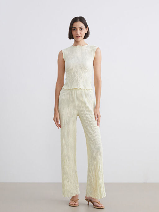 Beli Lastikli Dokulu Kad?n Pantolon