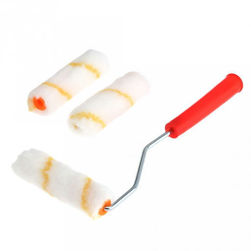 Мини-валик в сборе 11х27х3см + мини-ролик д3х10,5см, искусственный мех - 2 штуки, в п/эт пакете на картоне (Китай)