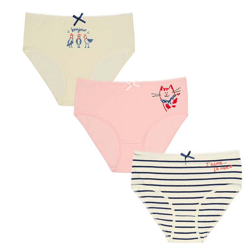 PELICAN, трусы для девочек, Бледно-розовый/молочный/молочный