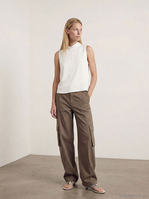 Fular Yaka Saten Bluz