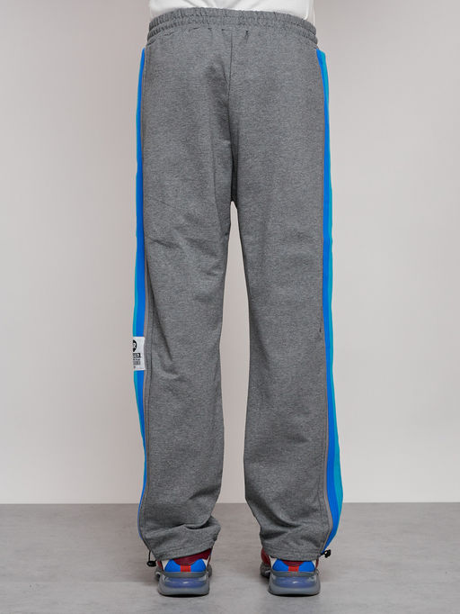 Широкие спортивные штаны трикотажные мужские серого цвета 12903Sr - Mtforce фото 8