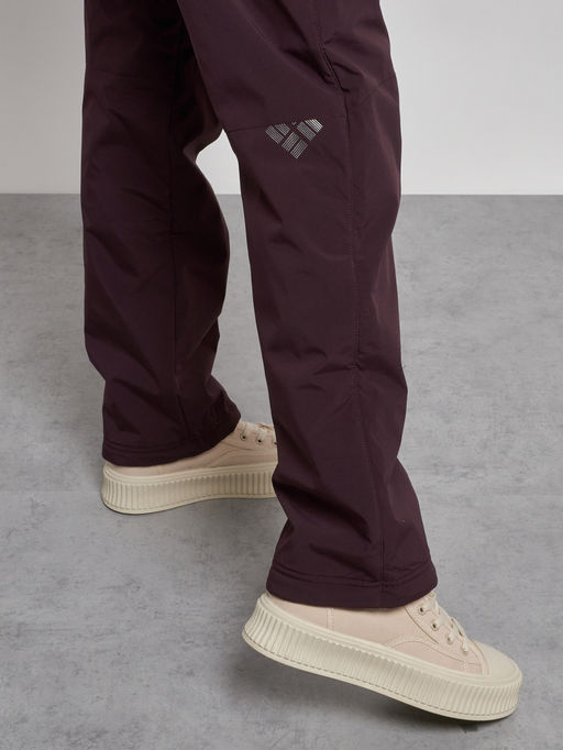 Брюки утепленные спортивные с высокой посадкой женские зимние темно-бордового цвета 7141Tb - Colannia фото 11