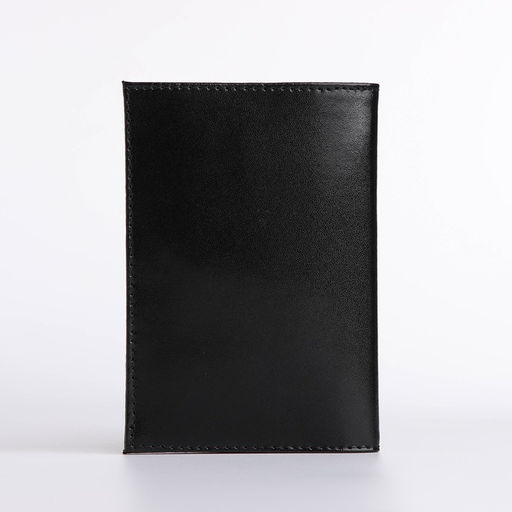 Обложка для паспорта, натуральная кожа, чёрная