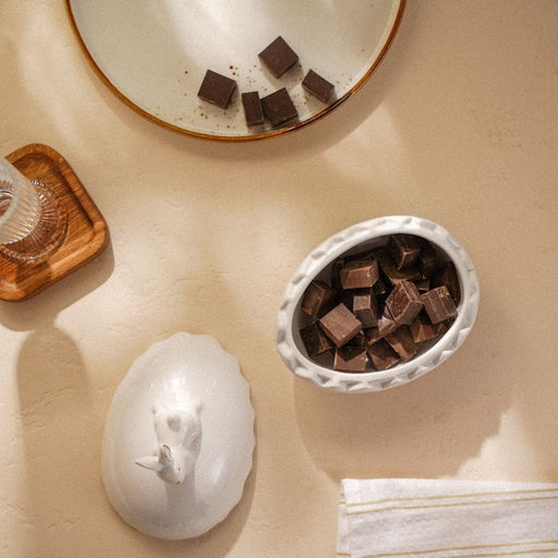 Конфетница SL Home «Пасхальные кролики», 470 мл, 15.5×12×16 см, доломит, белая